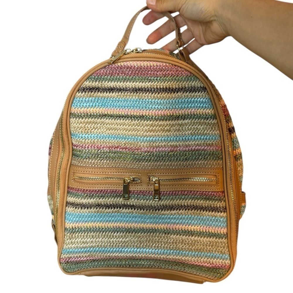Tommy Bahama Multicolor Straw Medium Backpack